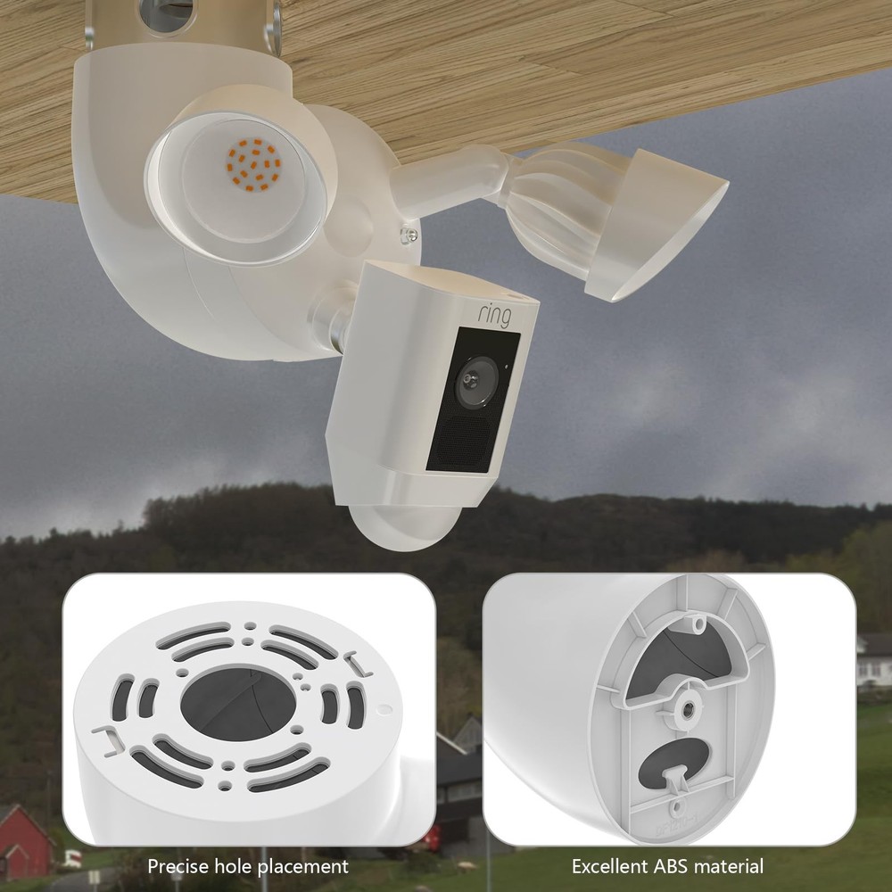 OkeMeeo Eave Mount for Ring Floodlight Cam Wired Plus/Pro, Smart White