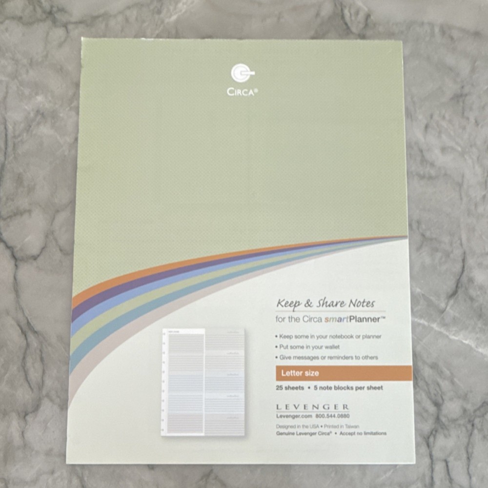 Levenger Circa Keep & Share Notes Letter Size Refill 28 Sheets