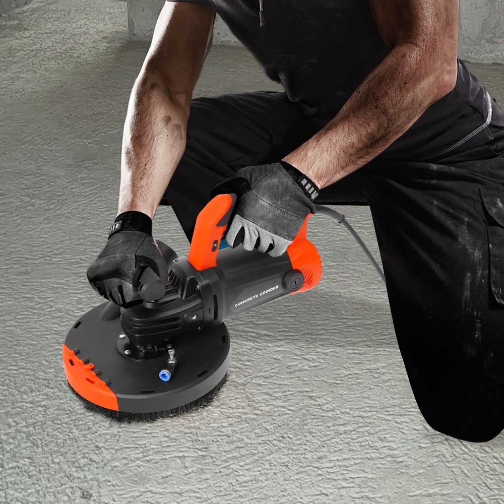 Concrete Surface Grinder Floor Grinding Machine w/Dust Shroud Angle Grinder