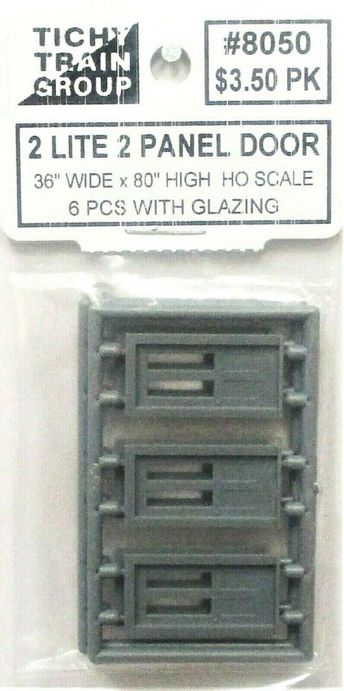 HO Scale Tichy Train Group 8050 2-Lite 2 Panel Doors pkg (6)