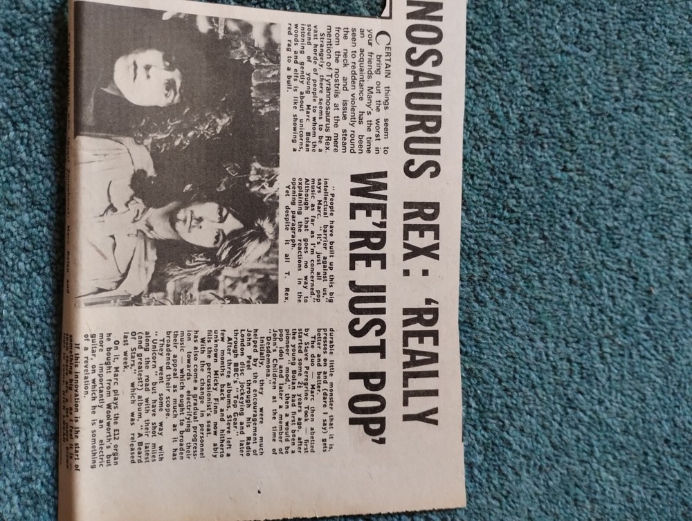 Sk15 Ephemera 1970 Pop Article Marc Bolan T Rex