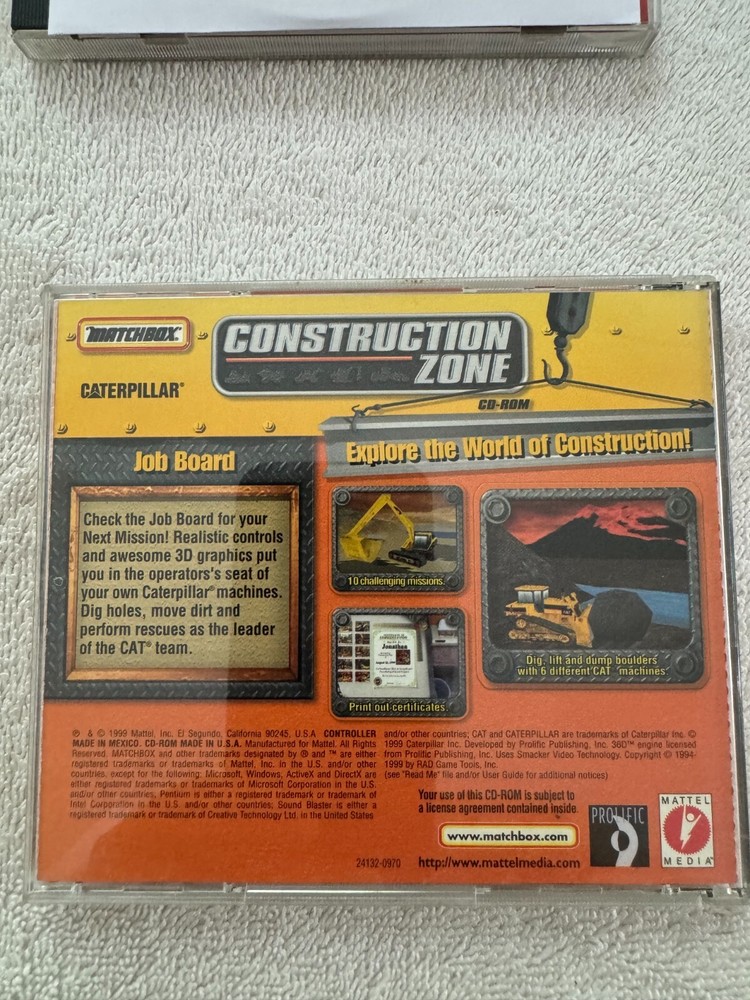 Caterpillar Construction Zone PC - 1999 Mattel Windows 95/98