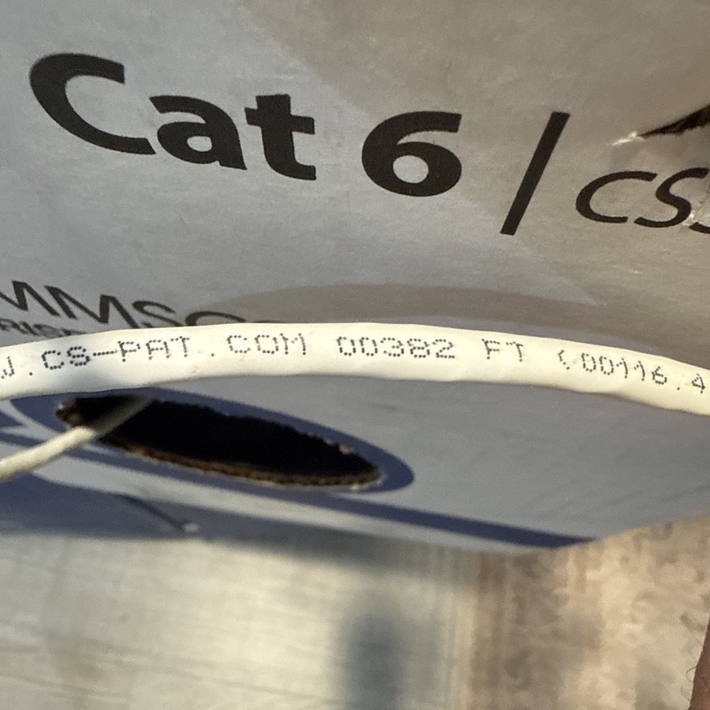 CommScope CS37P CAT6 Cable | Plenum 23AWG U/UTP | White Jacket (382 Feet)