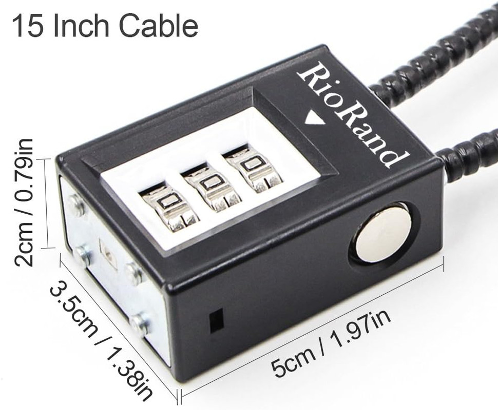 3-Digit Combination Trigger Lock with 15-Inch Gun Cable Security Lock