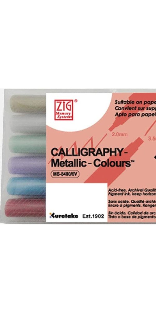 Zig Memory System Calligraphy II Metallic 6 Color Set