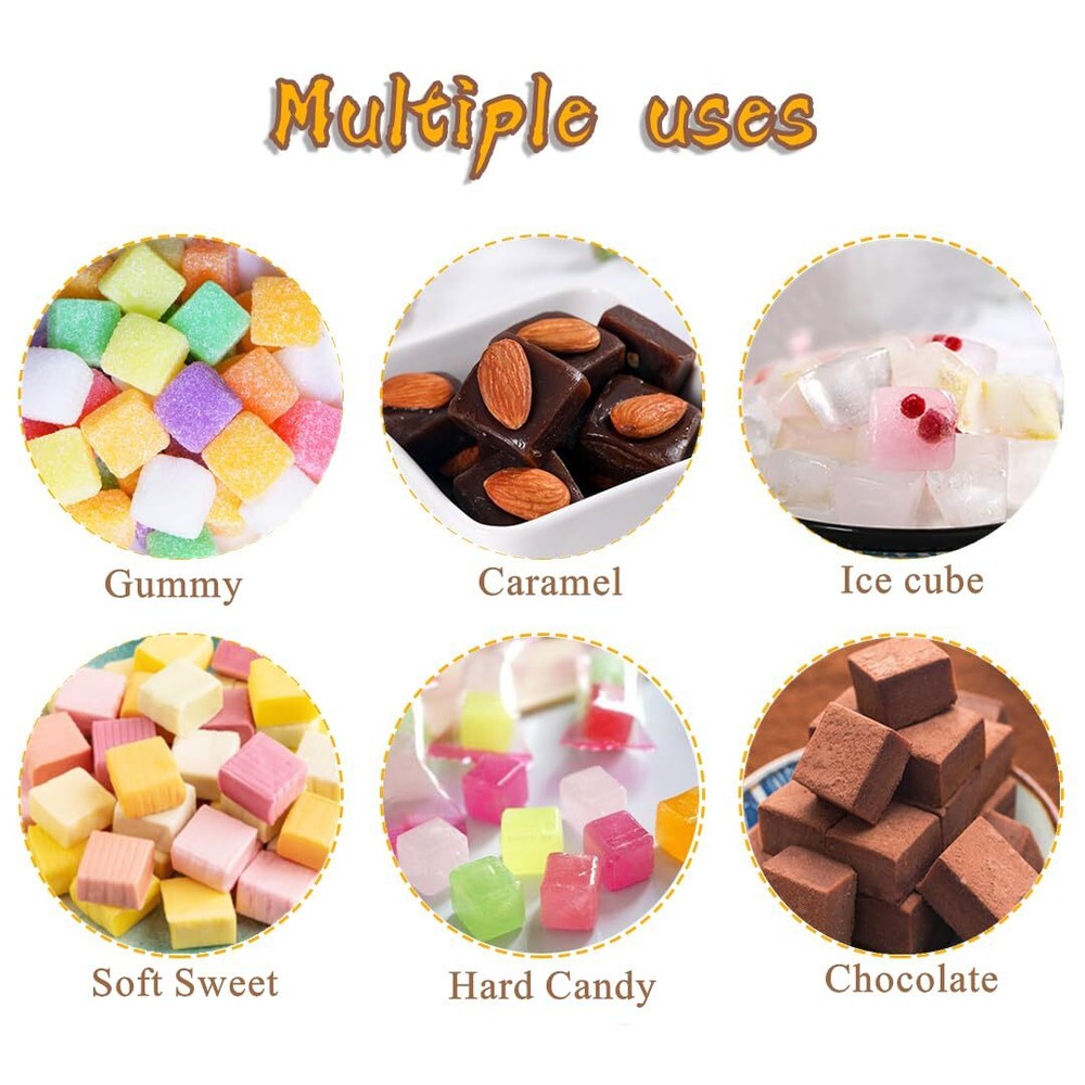 2 Pack Square Silicone Candy Molds for Gummy Chocolate Ice