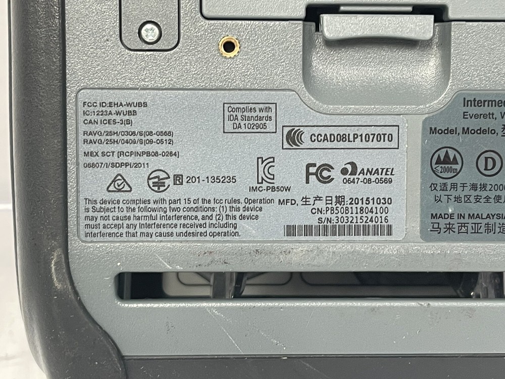 Intermec PB50 Mobile Thermal Barcode Printer w/ Power Adapter