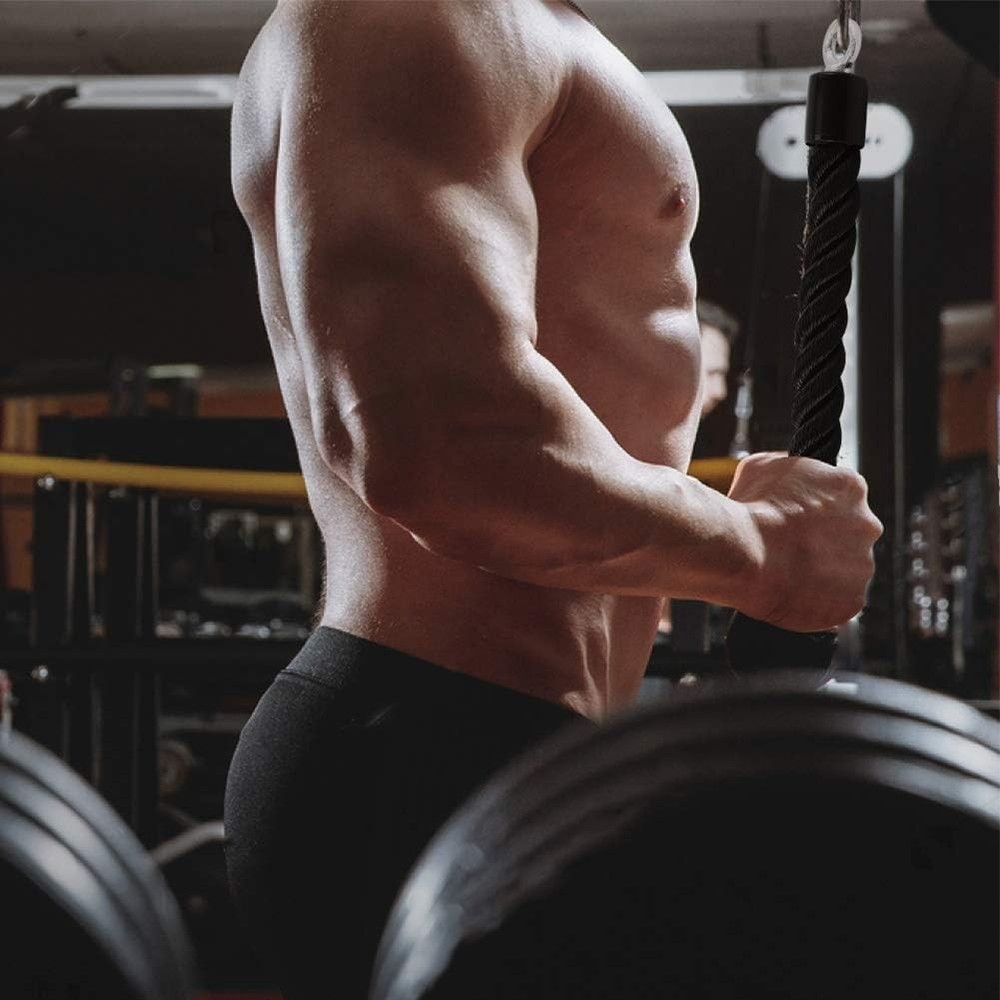 Pull Down Rope Single Grip Tricep Bicep Exercise Attachment for Cable Machine...
