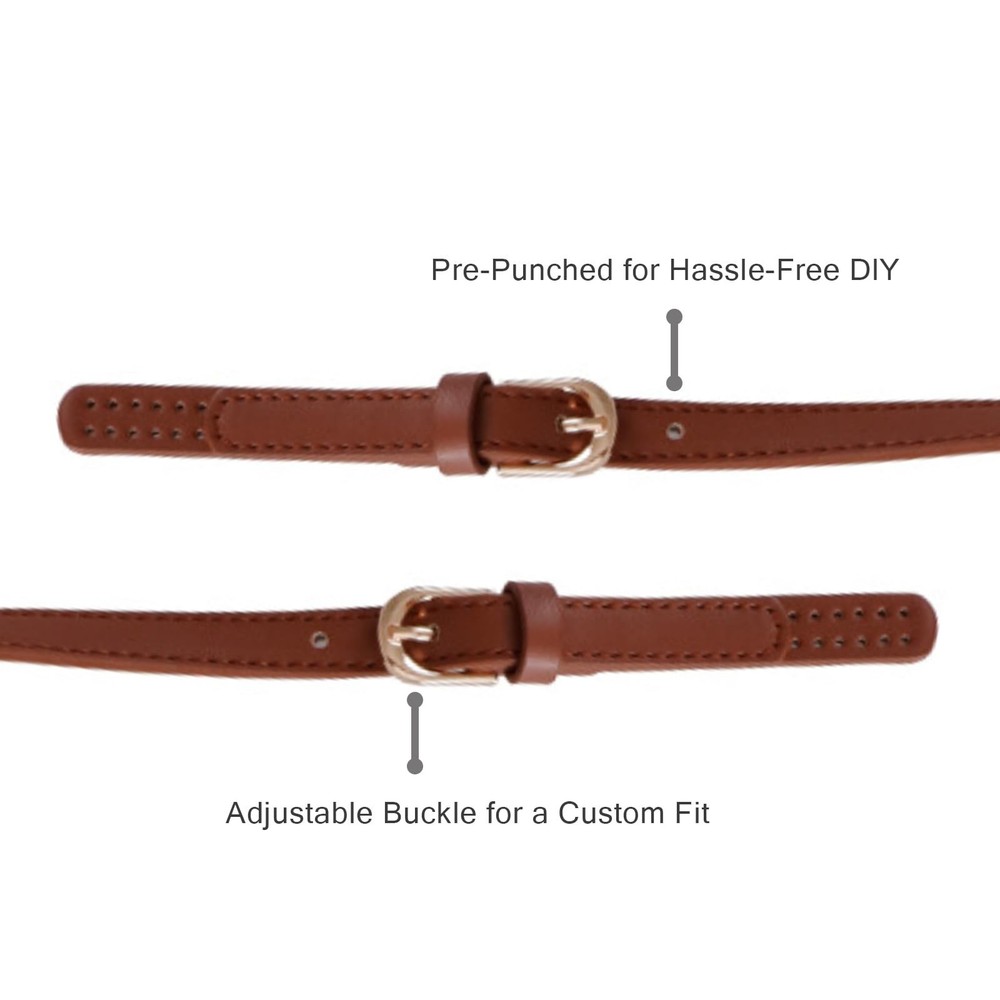 XIMEO 2 Pack Replacement Purse Straps – Adjustable PU Leather Handles with