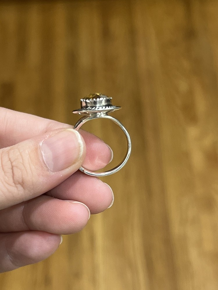 Citrine Sterling Silver Adjustable Ring