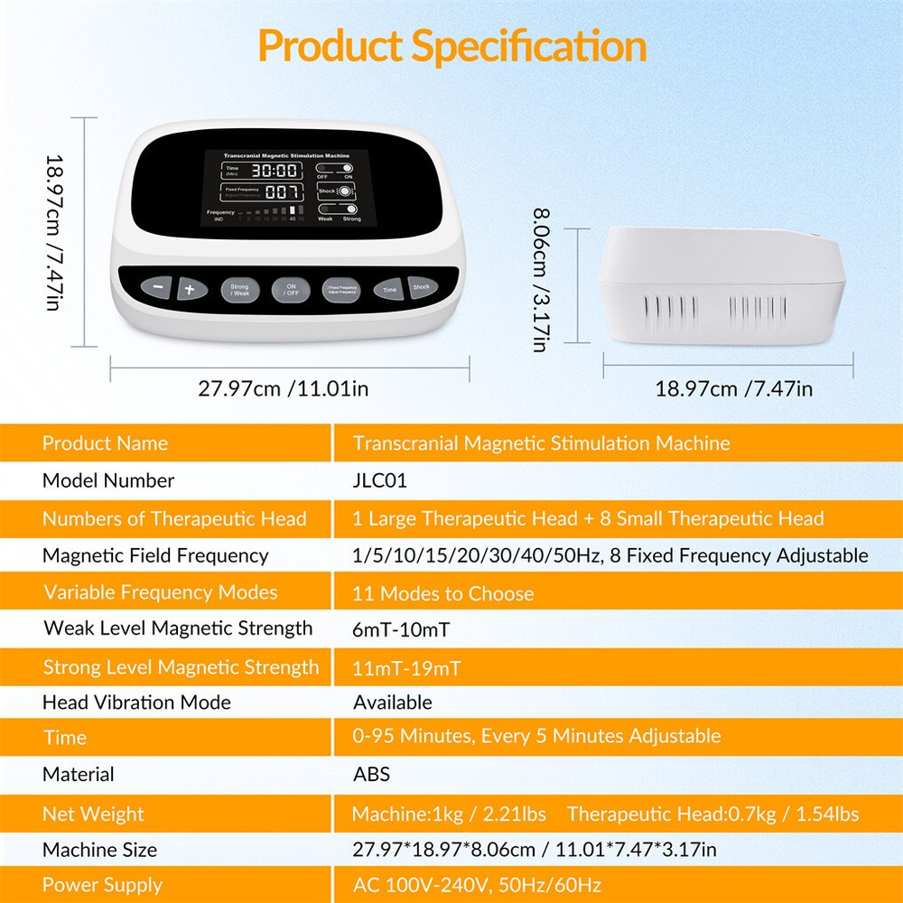 TMS Therapy Device for Elderly Depression Home Treatment Brain Support