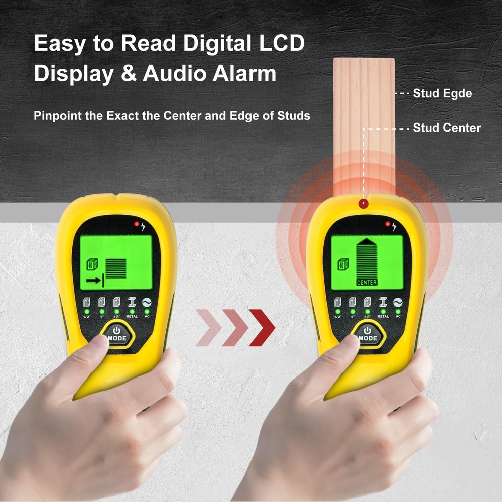 Multi-Surface Stud Detector | 5-in-1 Wall Scanner with HD LCD & Precision