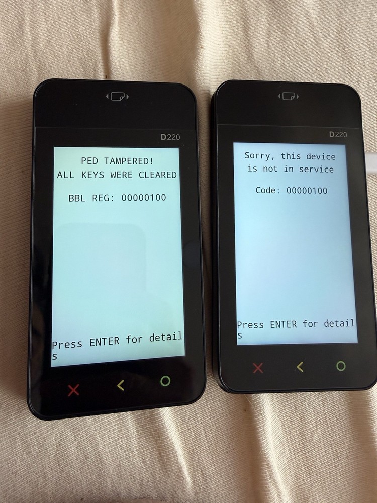 2X PAX D220 - POS. Read Description