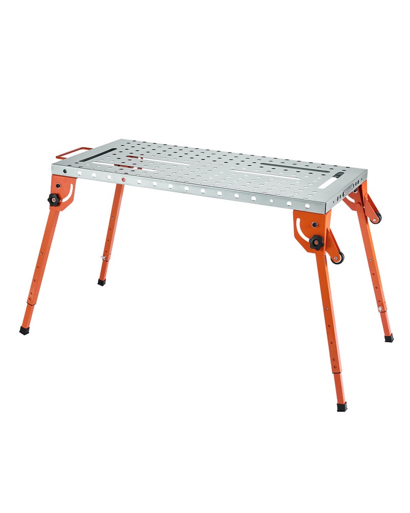 Welding Table 44" x 21" 500LBS Folding Workbench with 4-Level Adjustable Height