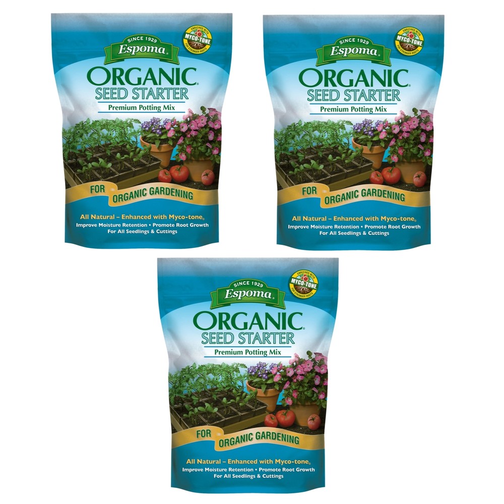 Espoma (#SS8) Organic Seed Starter Potting Mix, 8 Quart Bag (3 Pack)