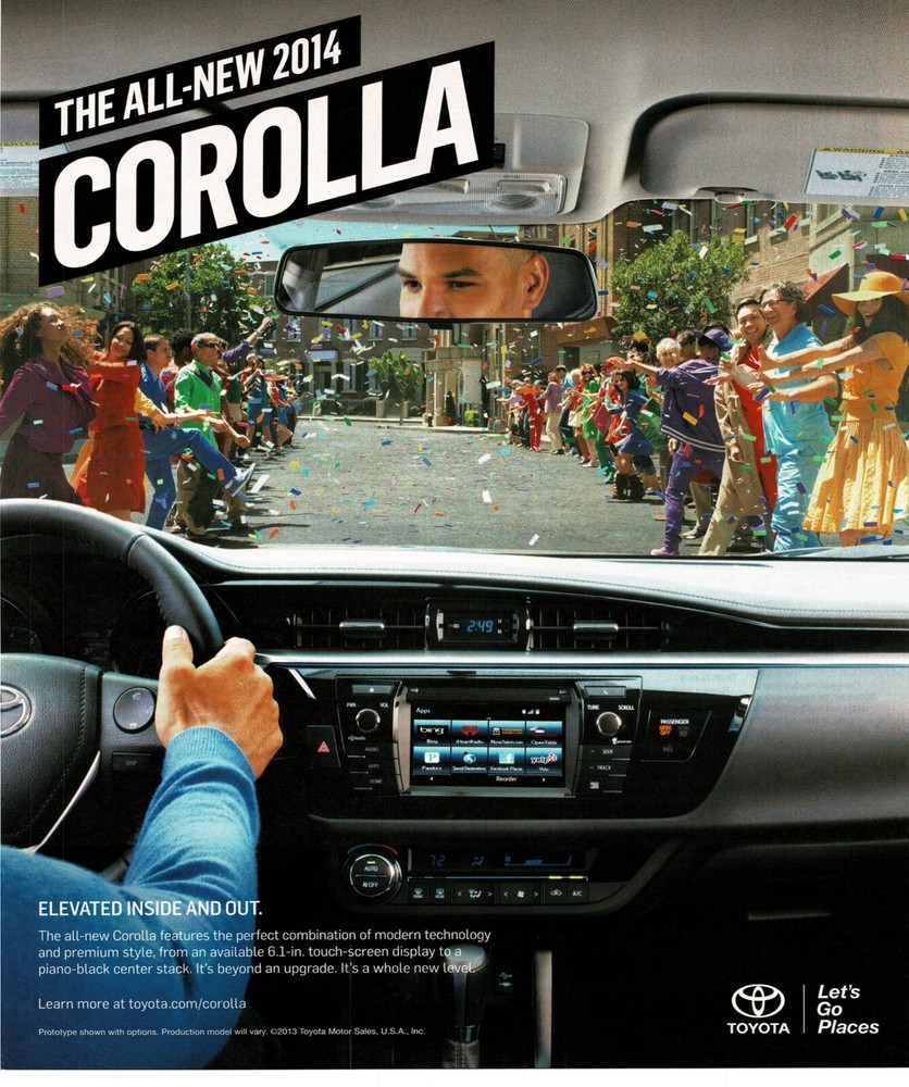 2013 Toyota Corolla inside view Vintage Print Ad