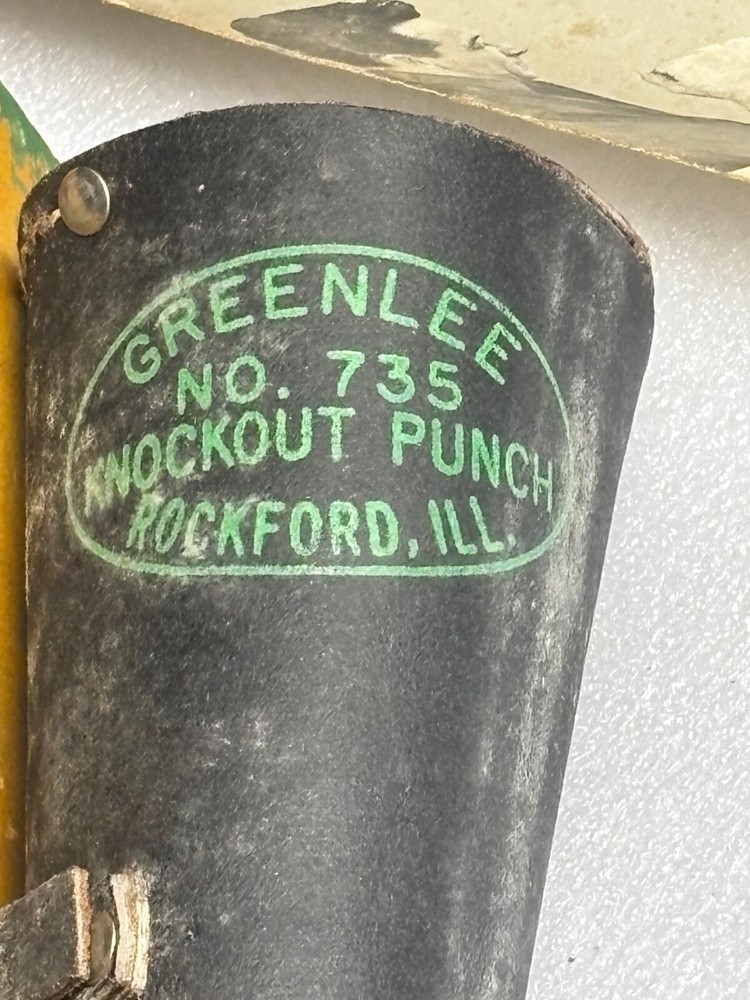 1971 greenlee 735 knockout punch tool leather case box