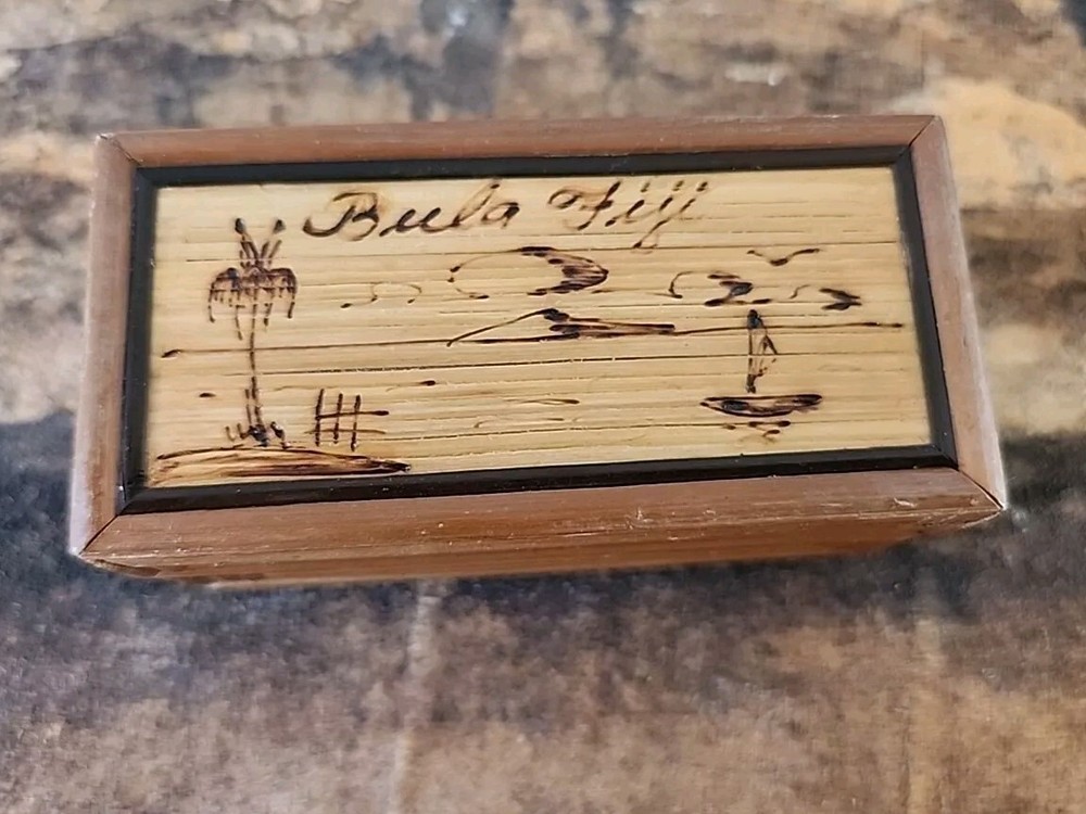 Bula Figi Souvenir Bamboo Small Trinket Box