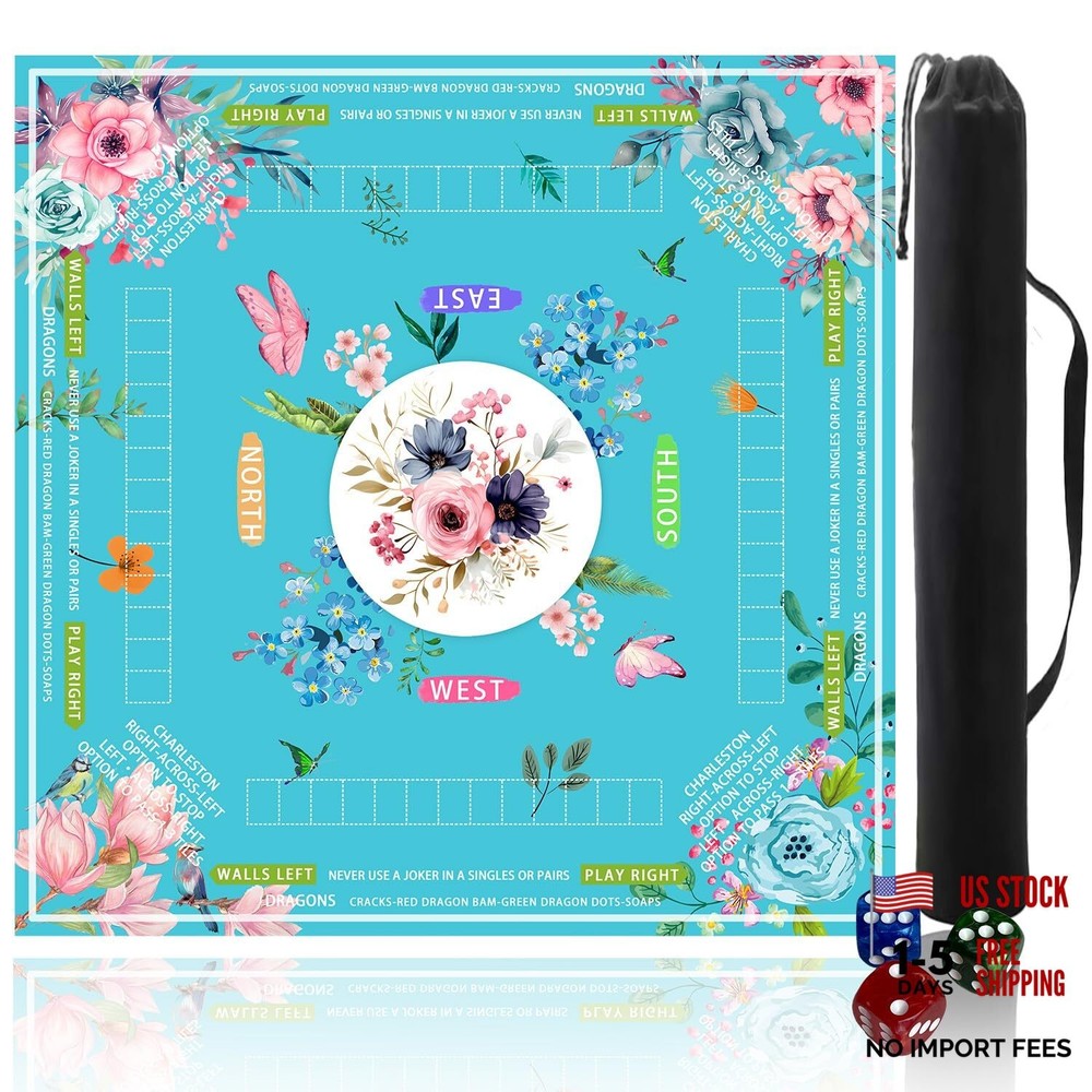 mahjong mat for table with Drawstring Light Blue 31.5 inches