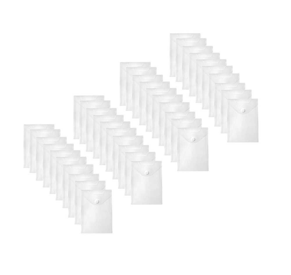YESSART 7x9 Clear Plastic Envelopes Hook Loop Closure Receipt Stickers Storage H