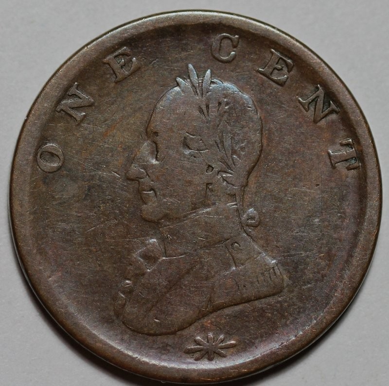 Undated Washington Double Head Colonial Cent