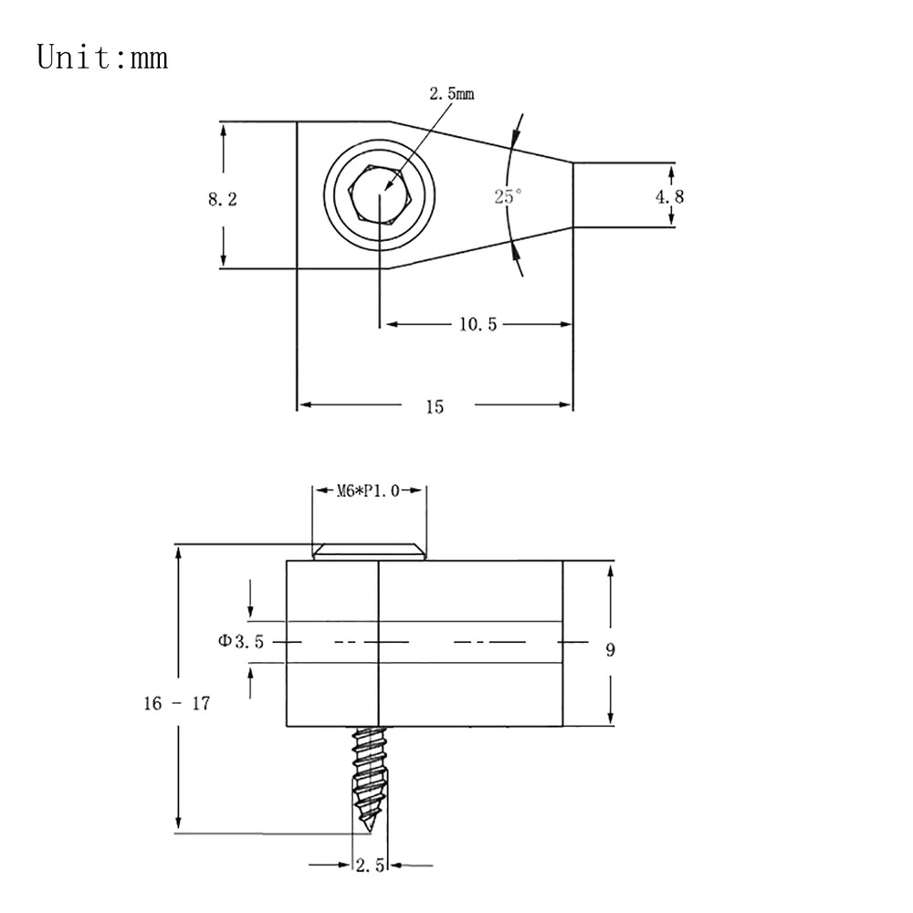 5 String Single String Bass Bridge Headless Individual Bridges and Nuts Silver