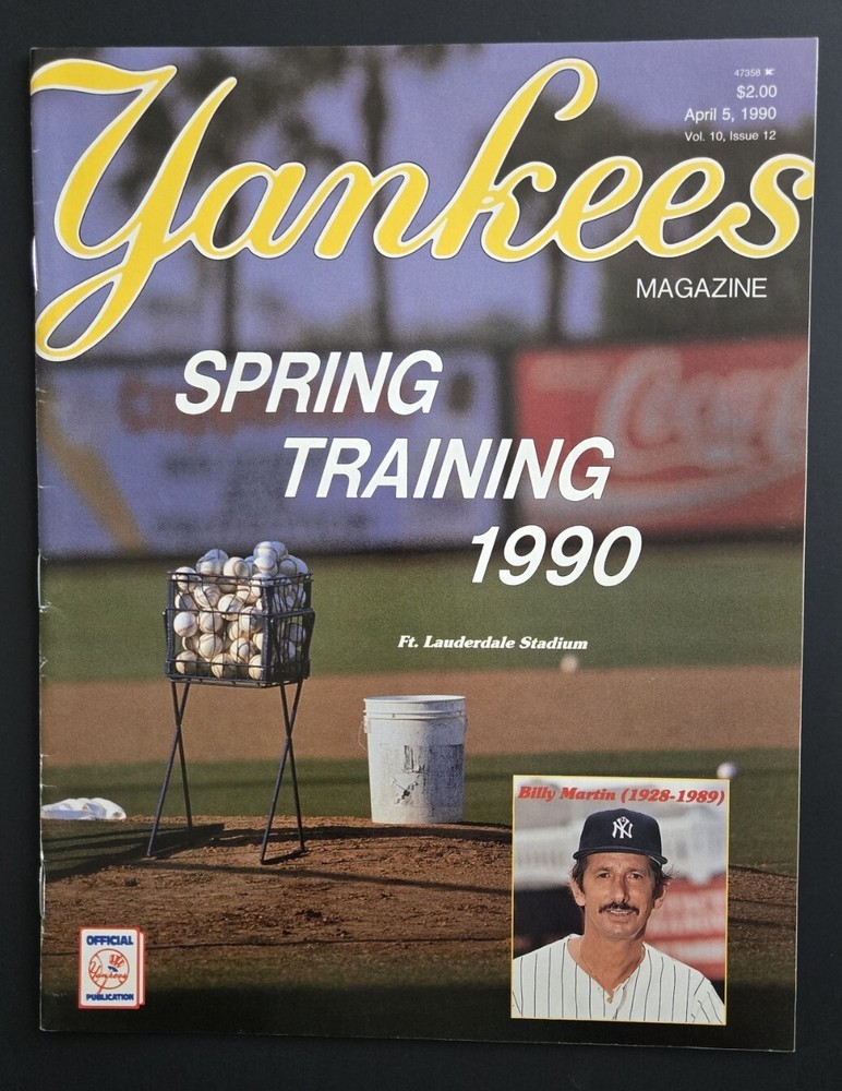 Vol 10, #12 April 1990  YANKEES  Spring Training  MAGAZINE PROGRAM  EX-MINT