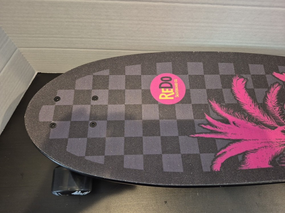 ReDo Shorty Cruiser Palm Checkers Skateboard EUC