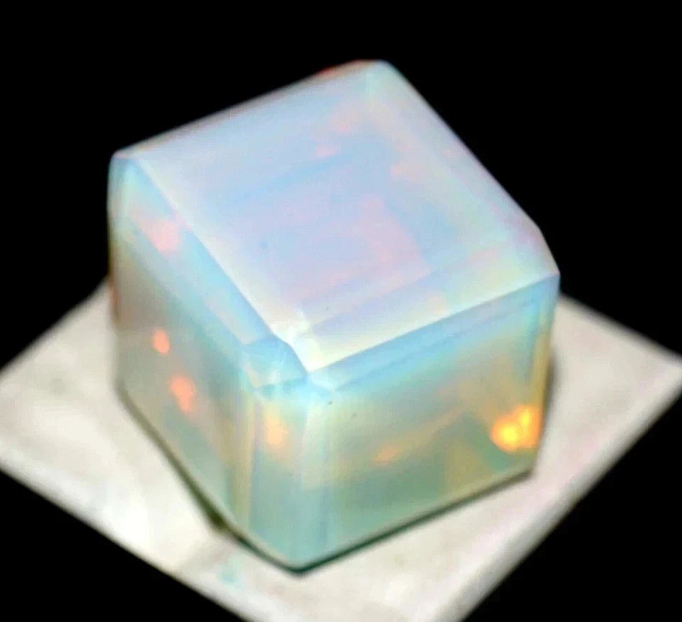 100+ Ct Blue Fire Opal Cube Cut Certified Loose Gemstone