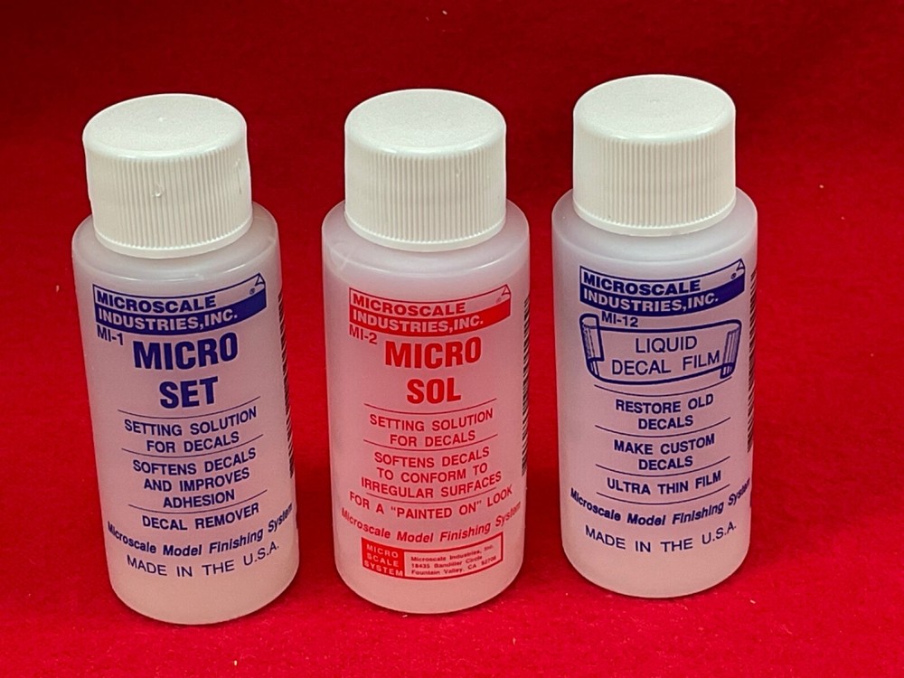 Microscale Industries MI1 MI2 MI12 MICRO SET +SOL + DECAL FILM Setting Solution