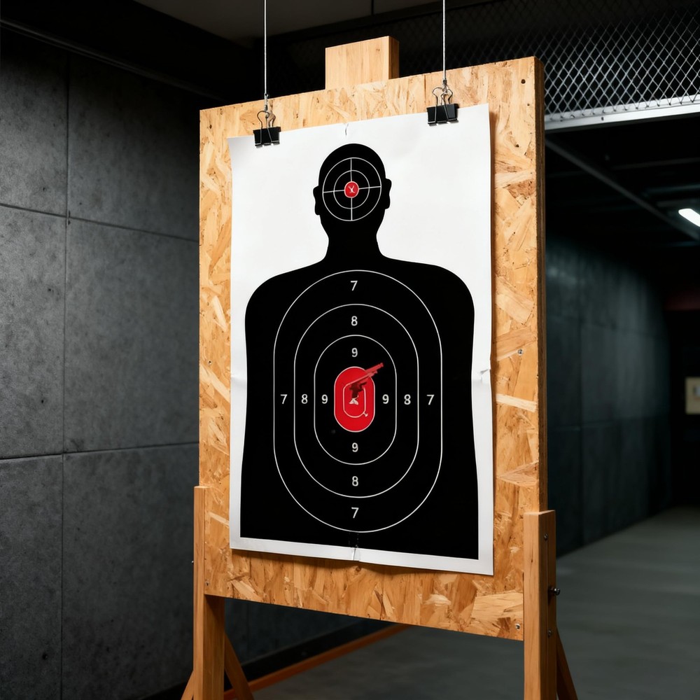 Silhouette Paper Shooting Target for The Range, Aiming 14" x 22", white