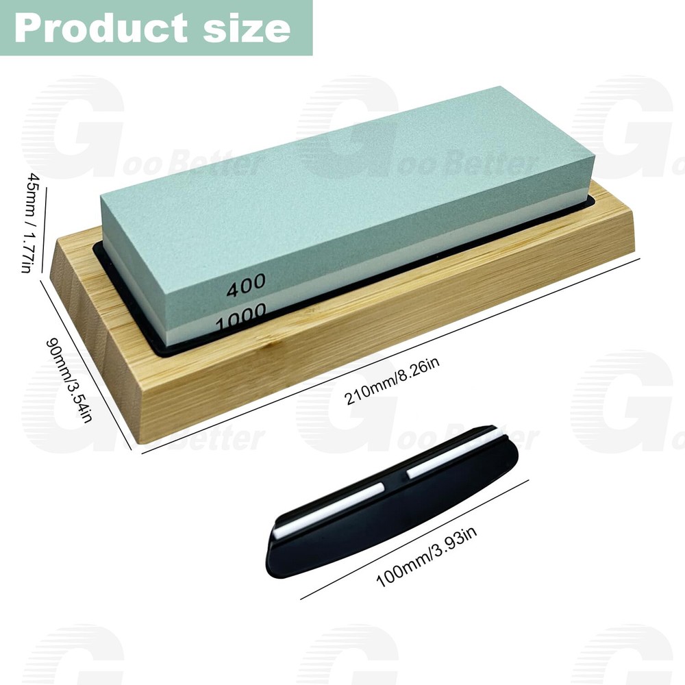 Knife Sharpening Stone Includes 2 Side Grit 400/1000 Whetstone for Kitchen Knive