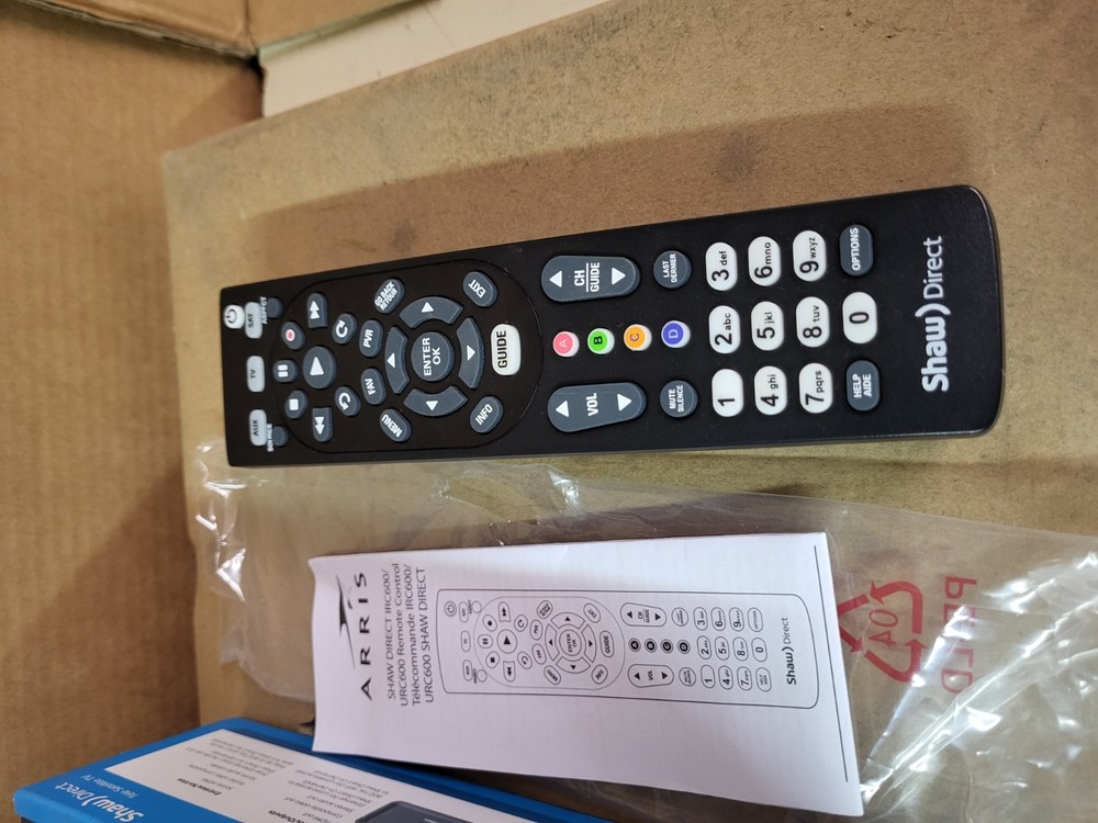 Shaw Direct Receiver ARRIS HDDSR 600 + Remote (No Cable)