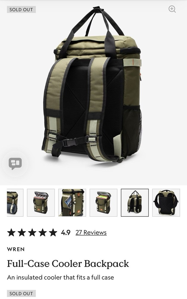 WREN FULL CASE COOLER BACKPACK -SOLD OUT!!