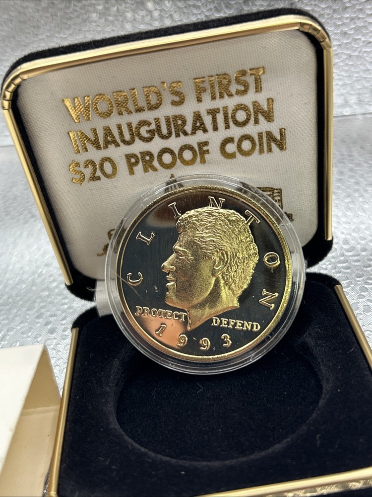 1993 Clinton Inauguration $20 Proof Coin w/ Box & COA