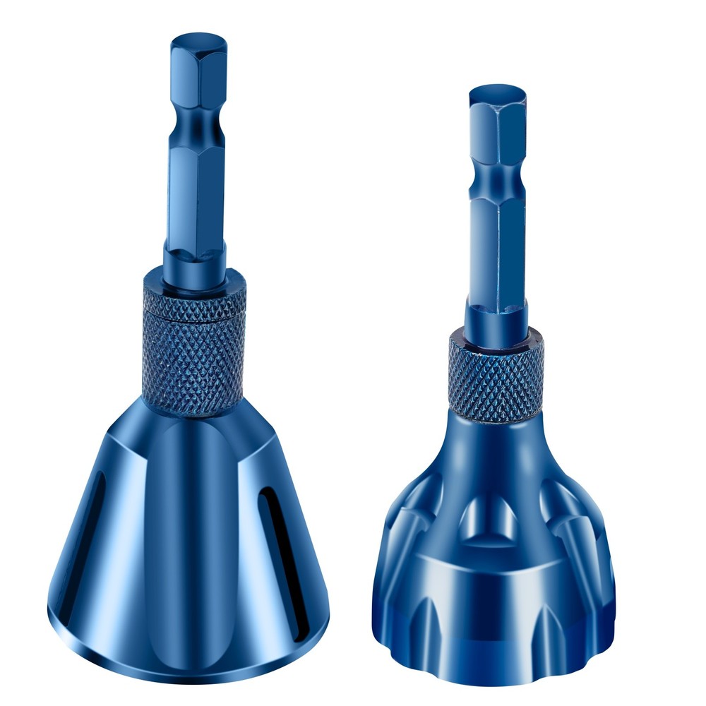 2PCS Blue Drill Bit Deburring External Chamfer Tool 1/4'' Hex Shank Remove Burr