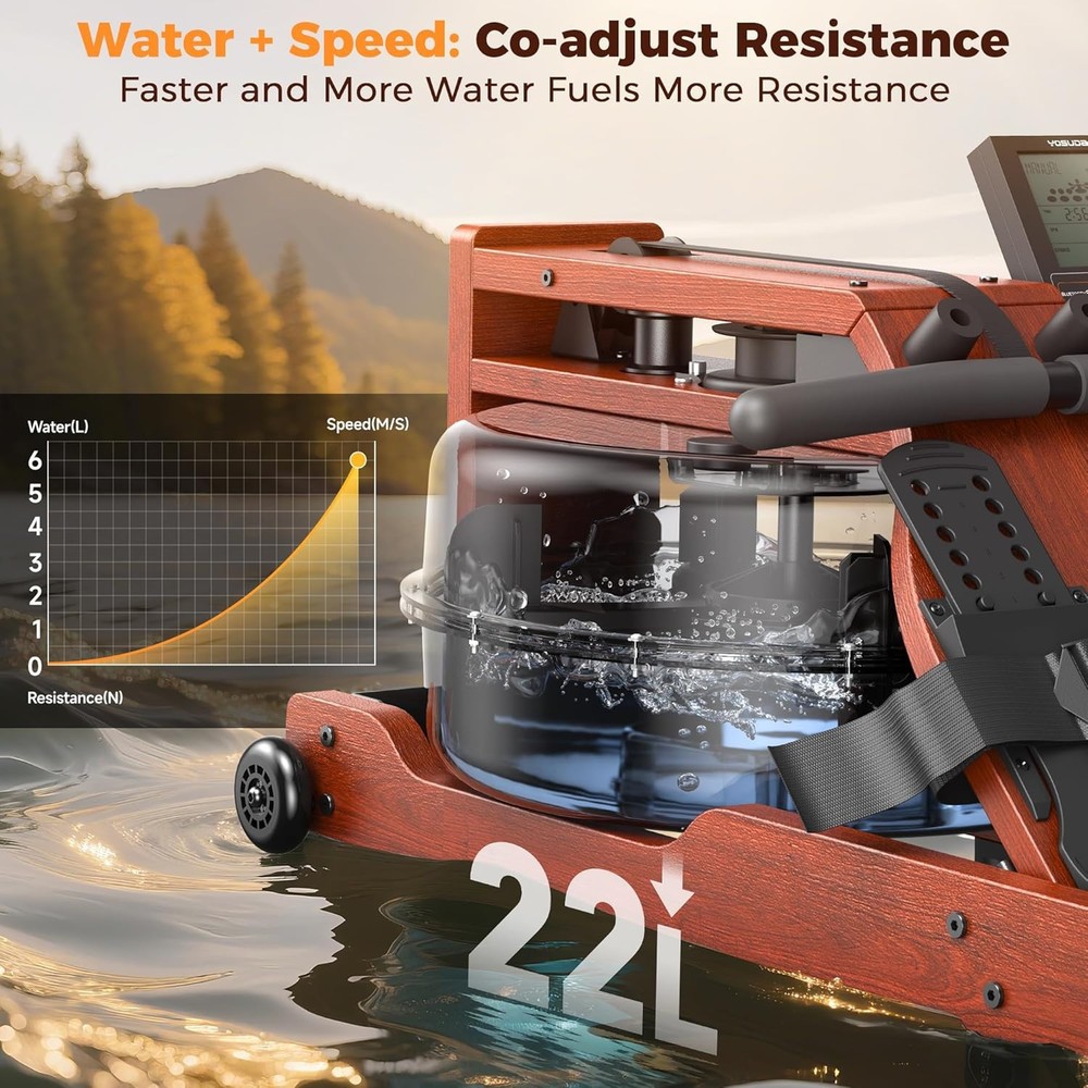 YOSUDA Water Rowing Machines for Home Use- Foldable Rower Machine 400LBS Weight