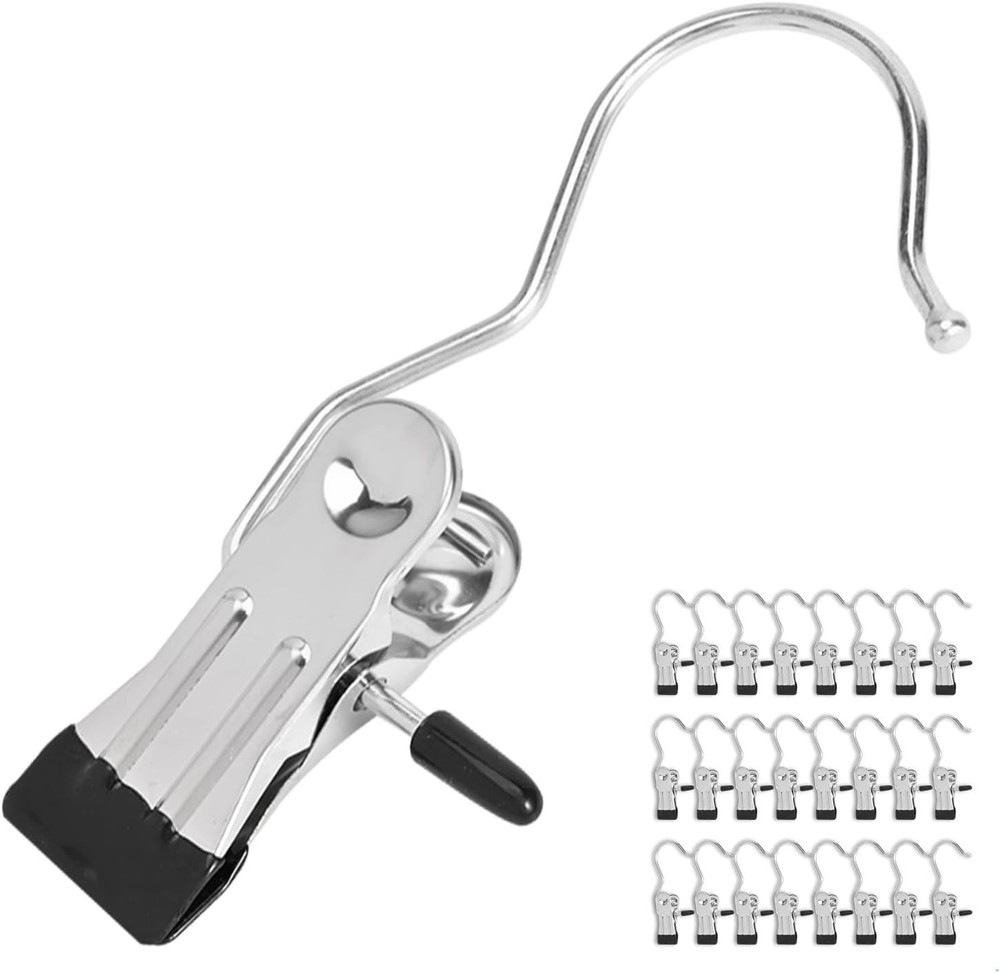 24 Pack Hanger Clips, Multi Function Clip Hooks, Laundry Hanging Hooks Clips, Cl