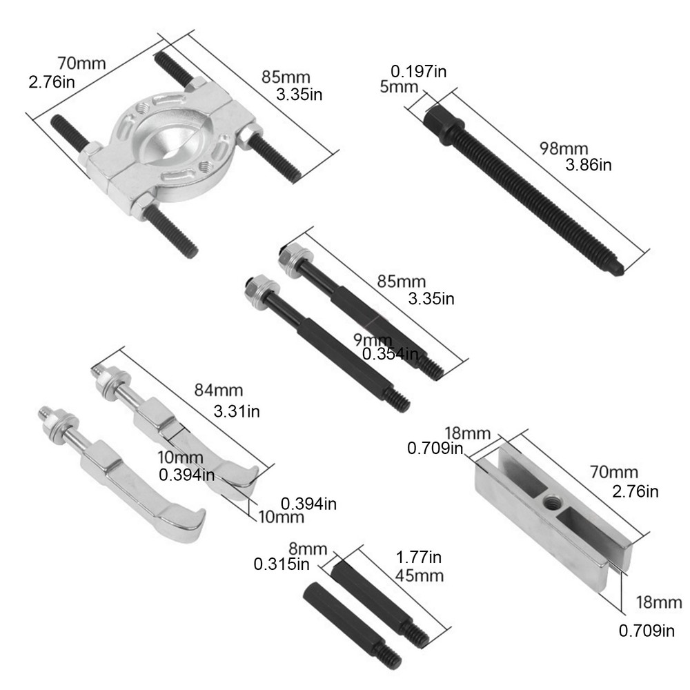 Bearing Separator(Mini) 9 pcs Puller Kit Includes Yoke & Extensions Pullers