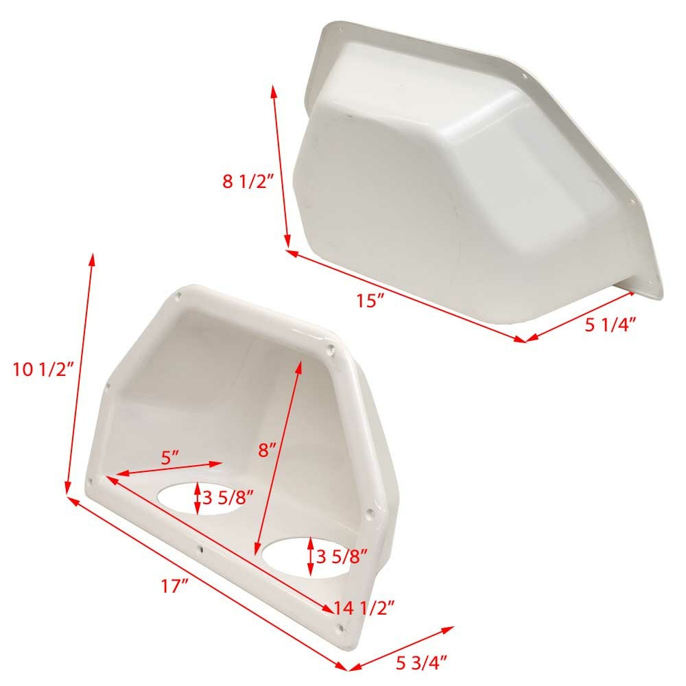 Chaparral Boat Blank Cupholder Side Panel | Glossy White Plastic