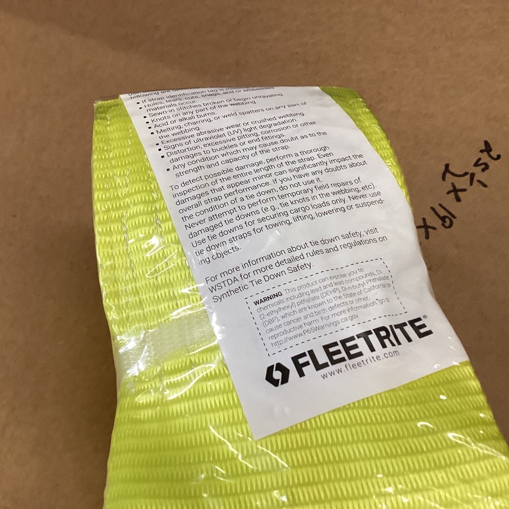 3 NEW FLEETRITE 4" X 30' WINCH STRAPS WITH FLAT HOOKS