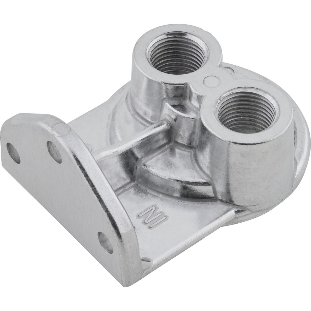 Single Remote Oil Filter Bracket, Vertical Outlet, 3/4-16 Thread