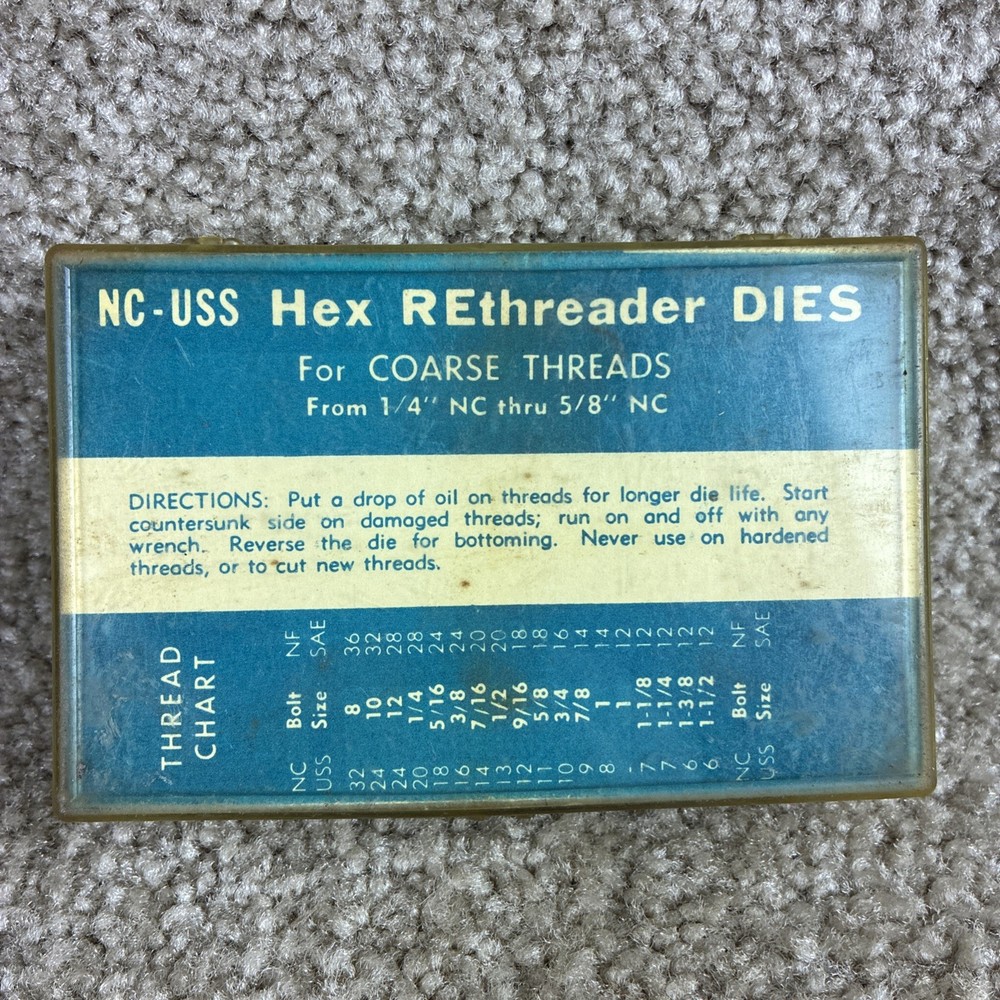 Snap-On TRC7A Rethreader Dies 7Pcs. Original Case Good Condition
