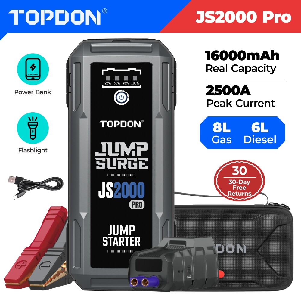 TOPDON JS2000PRO Car Jump Starter 2000A Quick Charge Booster