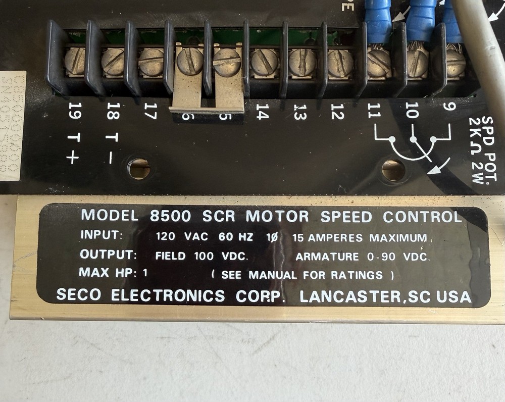 Seco Electronics 8500 SCR Motor Speed Control