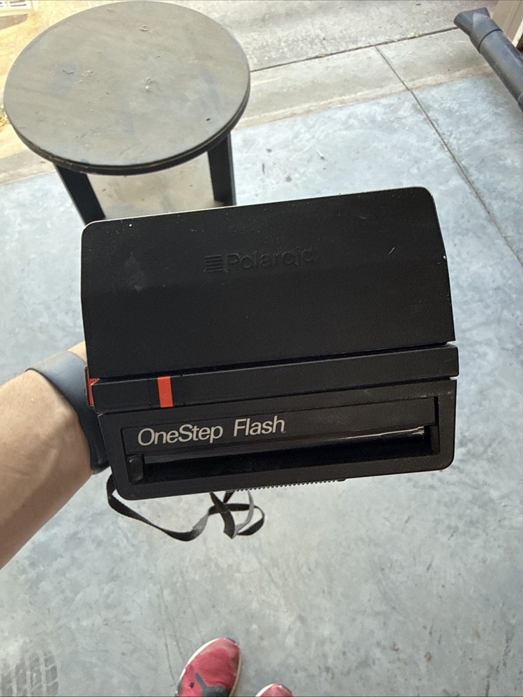 Polaroid One Step Flash Camera With Strap Not Tested