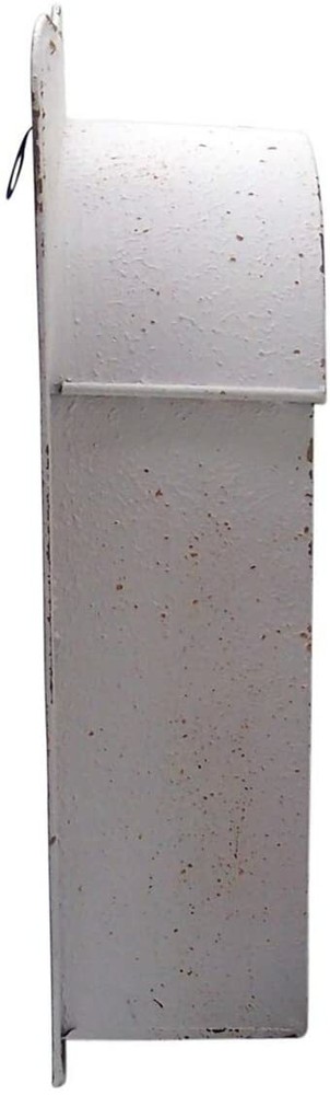 White Painted Tin Wall Mounted Mailbox, 10 1/4 Inch