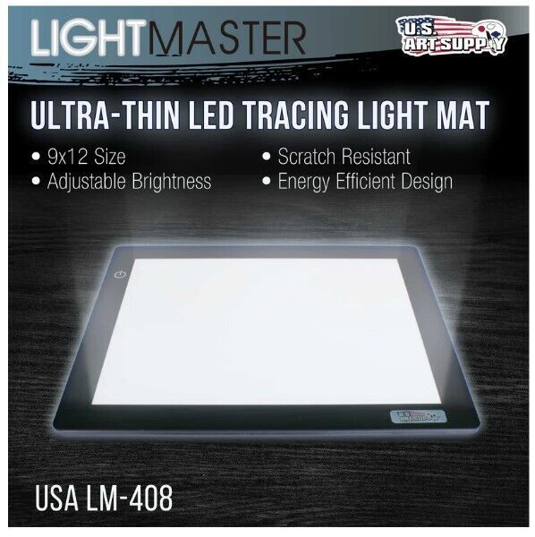 Lightmaster 9" x 12" (A4) Light Box 5V Ultra-Thin Profile w/ USB Power Adapter