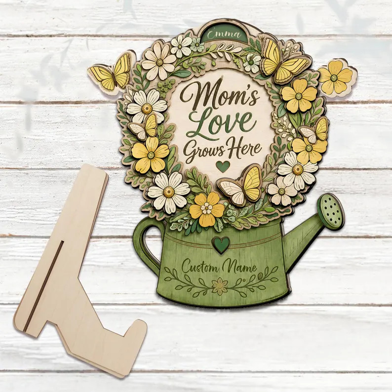 Unique Personalized Mom Gift Wall Sign with Rope