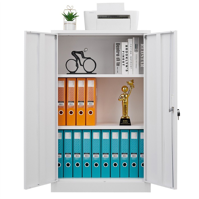 Metal Storage Cabinet with Locking Doors and Adjustable Shelf, Folding Cabinet